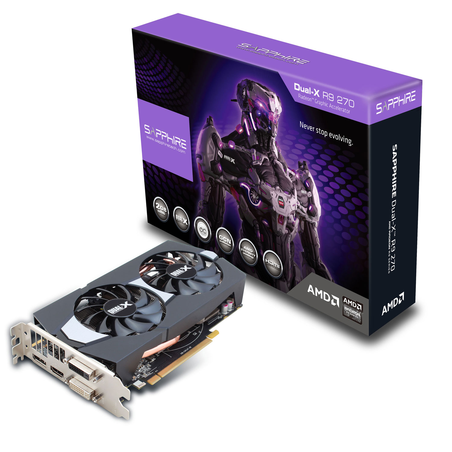 Amd Radeon Hd R9 270 2gb Gddr5 Sapphire Radeon R9 270 Dual-X 2G GDDR5 - Carte graphique SAPPHIRE sur