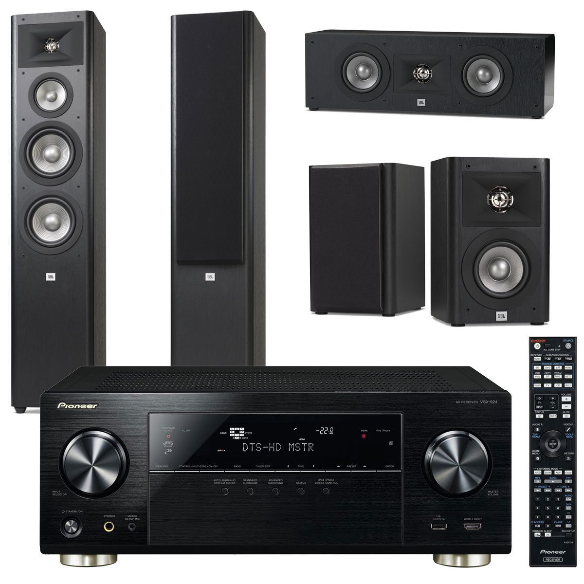 Pioneer VSX-924-K Noir + JBL Studio 280 + JBL Studio 225C + JBL Studio ...