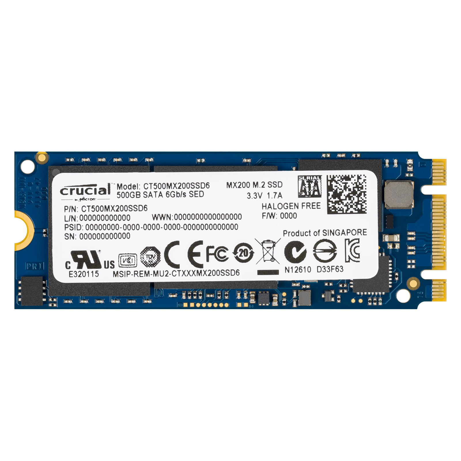 Crucial MX200 500 Go M.2 Type 2260 - Disque SSD Crucial