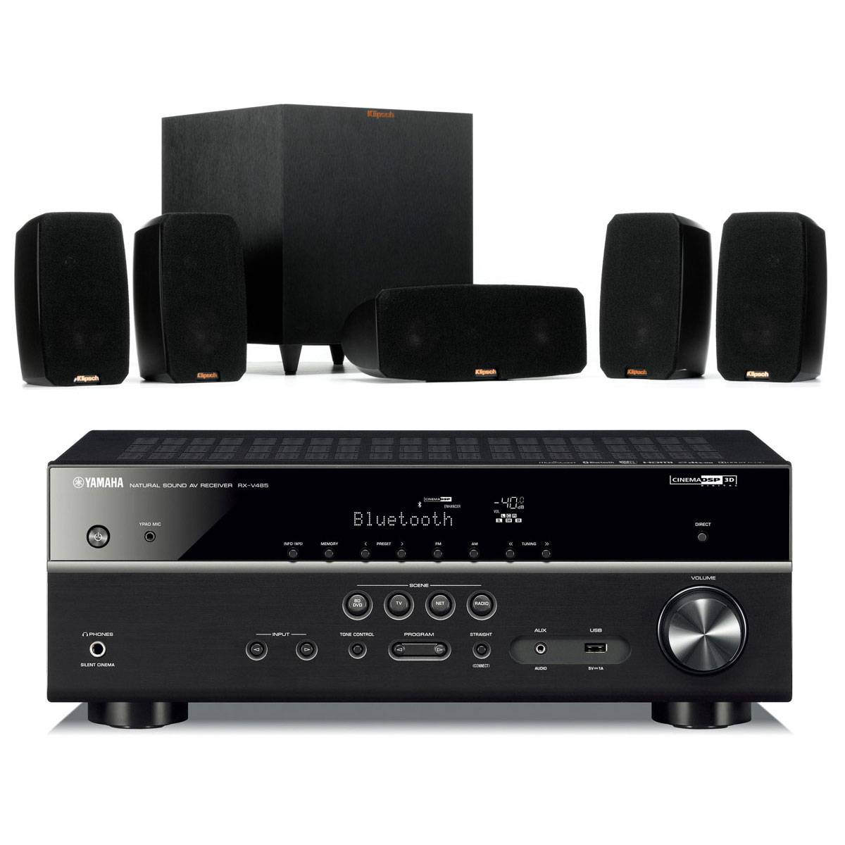 Yamaha RXV485 Noir + Klipsch Reference Theater Pack (YAMAHA RXV485
