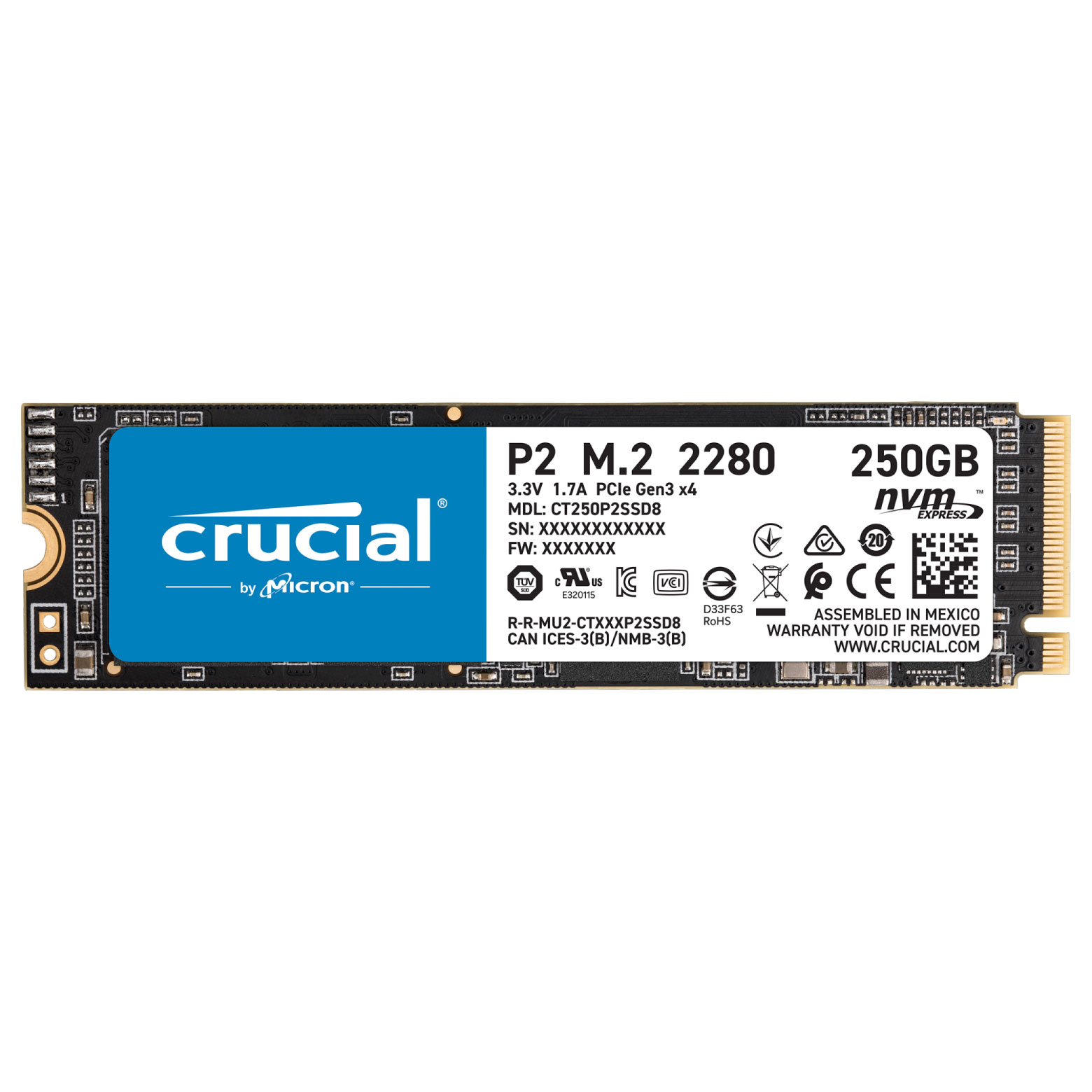 M22280容量新品未開封 Crucial P2 SSD NVMe M.2 1TB 1000GB