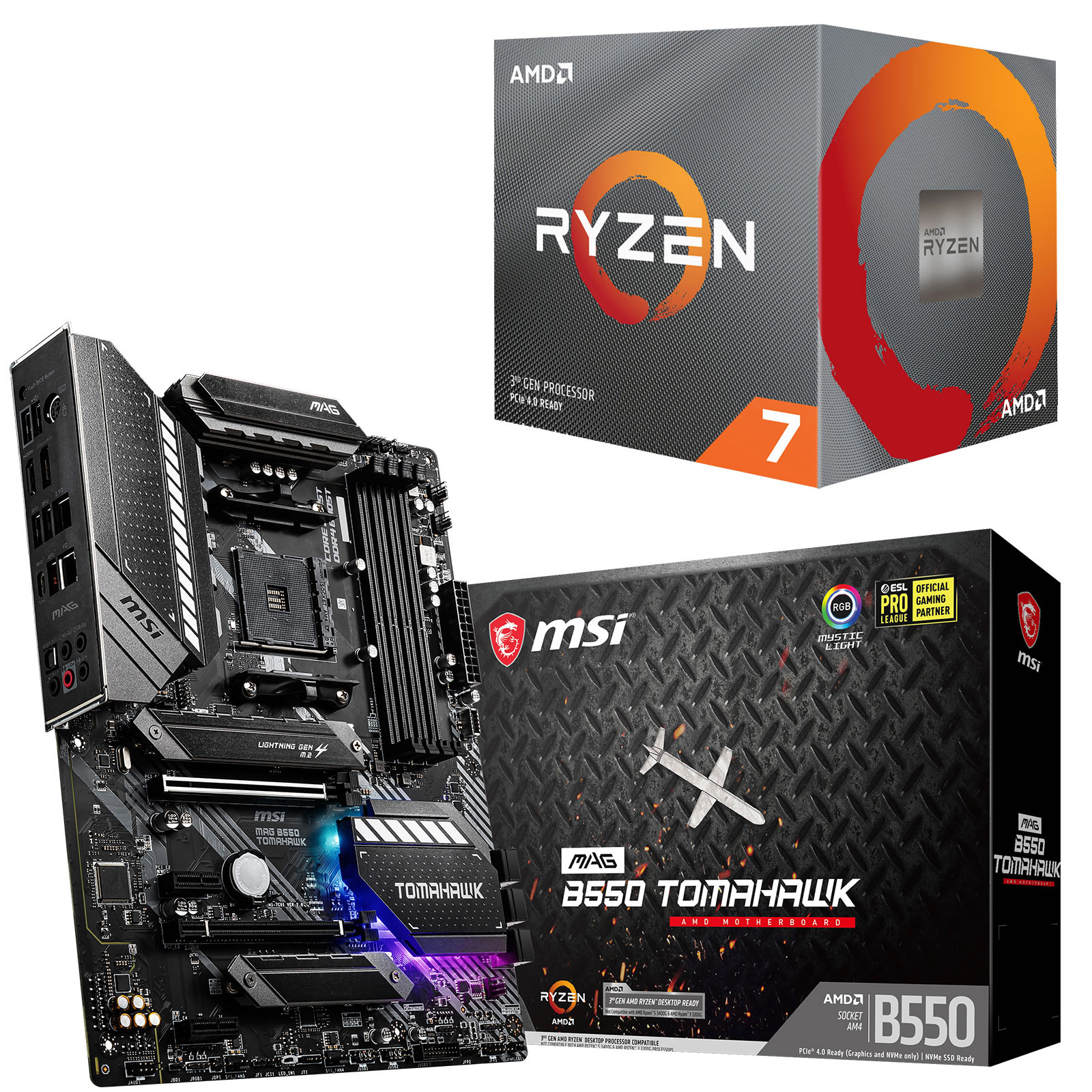 Carte Mère Pour Ryzen 7 3700x Kit Upgrade PC AMD Ryzen 7 3700X MSI MAG B550 TOMAHAWK - Achat Kit de
