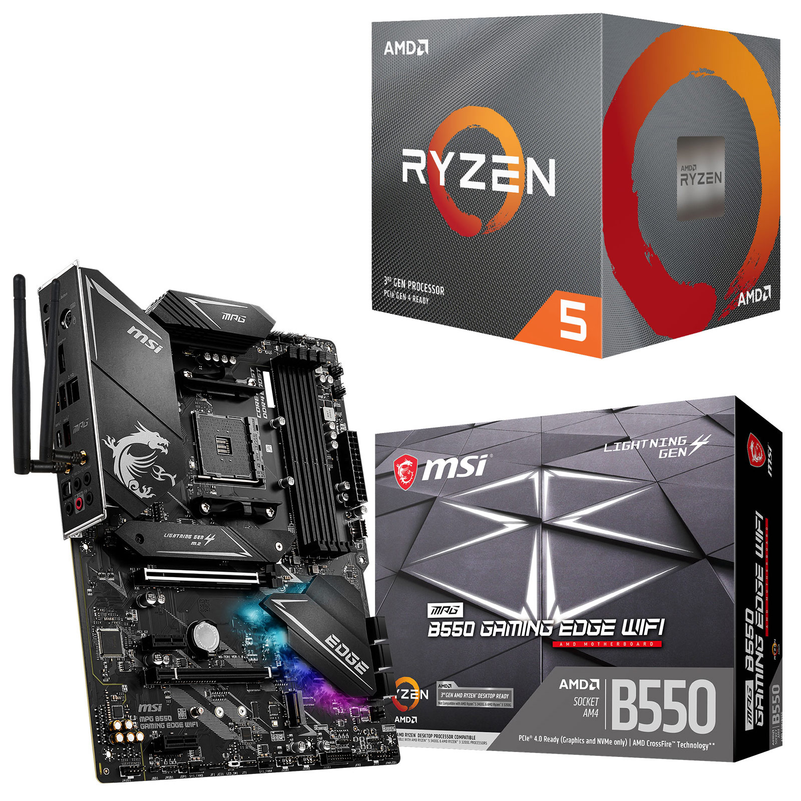 Carte Graphique Pour Amd Ryzen 5 3600 Kit Upgrade PC AMD Ryzen 5 3600 MSI MPG B550 GAMING EDGE WIFI - Achat