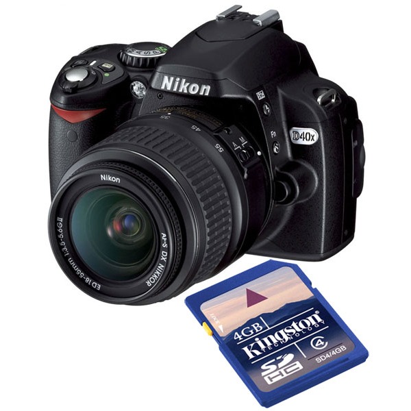  Nikon  D40X  Objectif  18 55 mm SDHC 4 Go Appareil 