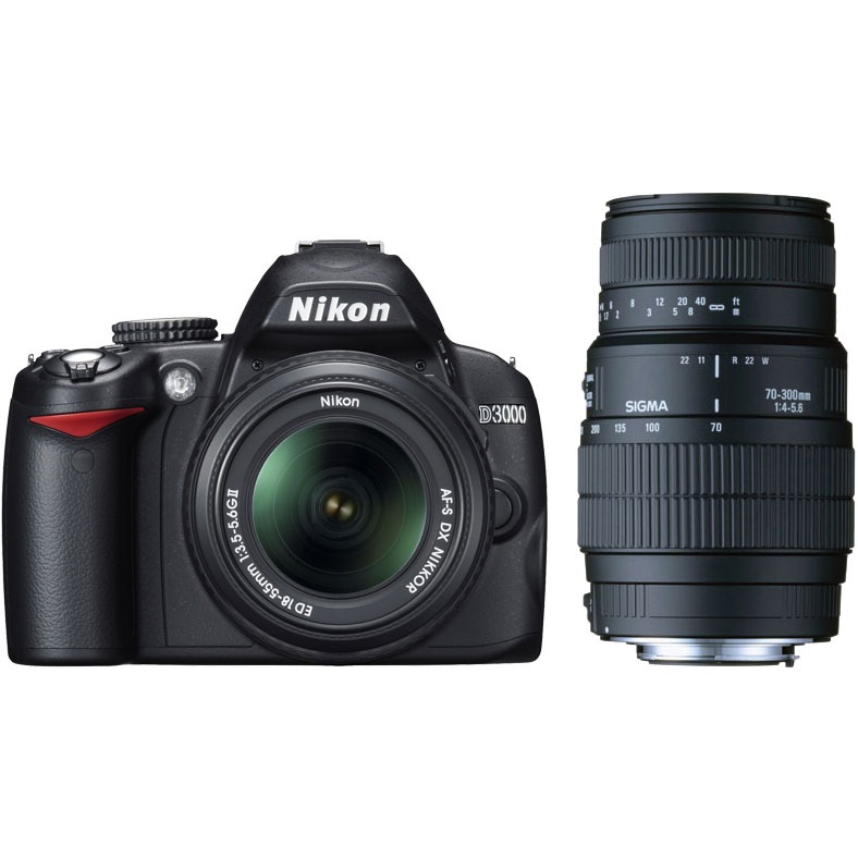  Nikon D3000 Objectif  VR DX 18 55 mm f 3 5 5 6G SIGMA 