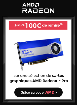 ALD : 100€ de remise sur la carte graphique professionnelle AMD Radeon Pro W6600 et 80€ de remise sur la carte AMD Radeon Pro W5500, applicables avec le code "ATYPIQ" | J'en profite ›