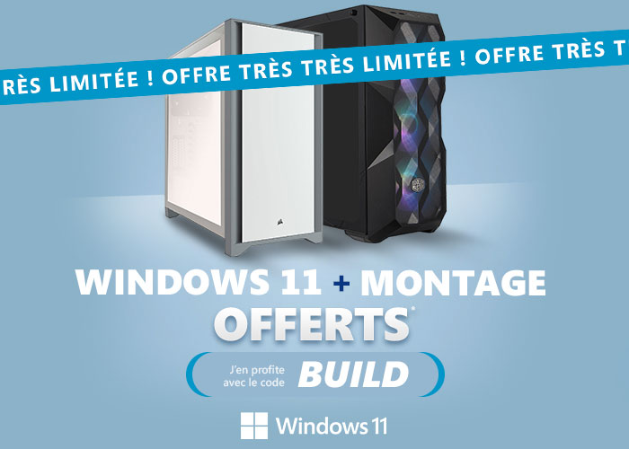 Montage avec installation Windows 11 offert pour l'achat d'un PC LDLC sans OS non monté éligible