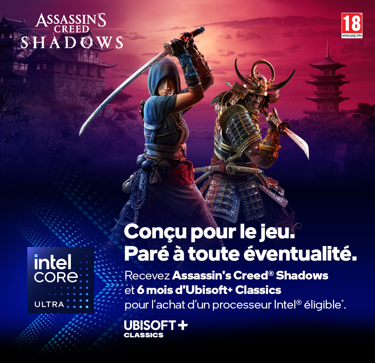 Recevez Assassin's Creed Shadows avec Intel Core