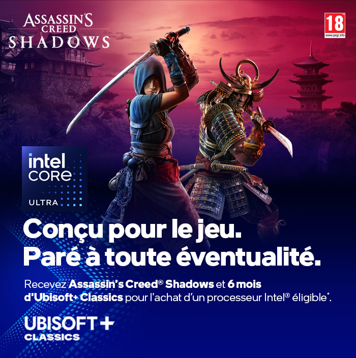 Recevez Assassin's Creed Shadows avec Intel Core