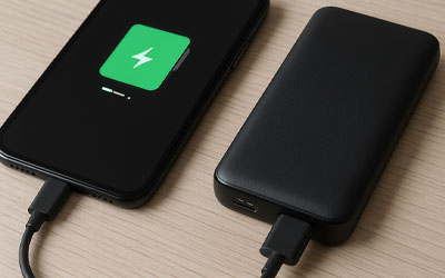batterie externe avec smartphone