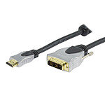 Cordon haute qualité HDMI mâle / DVI-D Single Link mâle (plaqué or) - (15 mètres)