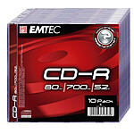 EMTEC CD-R 700 Mo certifié 52x (pack de 10, boitier jewel)