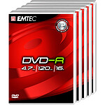 EMTEC DVD-R 4.7 Go certifié 16x (pack de 5, boitier DVD)