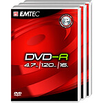 EMTEC DVD-R 4.7 Go certifié 16x (pack de 3, boitier DVD)