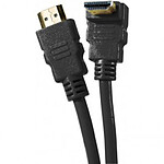 Câble HDMI 1.4 Ethernet Channel Coudé mâle/mâle Noir - (3 mètres)