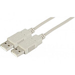 Câble USB 2.0 Type AA (Mâle/Mâle) - 2 m (Gris)