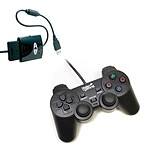 Under Control Shockcontroller Noir + Convertisseur de manette (PS2 / PS3)