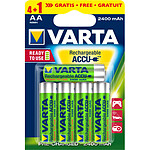 Varta Power Accus AA 4 piles rechargeables + 1 gratuite