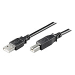 Cable USB 2.0 tipo AB (macho/macho) negro - 0,25 m 