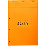 Rhodia Bloc N°20 Orange agrafé en-tête 21 x 31.8 cm petits carreaux 5 x 5 mm 160 pages perforées