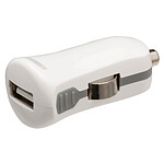 Mini chargeur USB 2.1A sur prise allume-cigare (blanc)