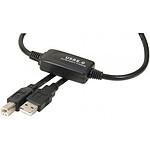 Câble USB 2.0 Type AB (Mâle/Mâle) amplifié - 10 m