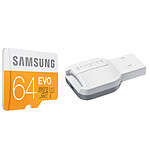 Samsung EVO microSDXC 64 Go + adaptateur USB