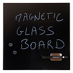 Bi-Office Pizarra en vidrio magnético negro