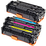 Multipack toners compatibles HP CC53XA et Canon 718 (Noir, magenta, jaune et cyan)
