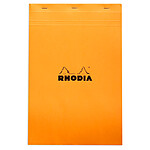 Rhodia Bloc N°19 Orange agrafé en-tête 21 x 31.8 cm petits carreaux 5 x 5 mm 80 pages