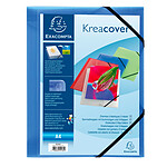 Exacompta Chemise à élastiques 3 rabats Krea Cover Bleu