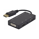 Adaptador múltiple DisplayPort macho a DVI + VGA + HDMI 0,23 m negro