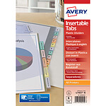 Avery intercalaire polypropylène A4+ à onglets personnalisables 6 touches