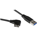 StarTech.com Câble USB-A 3.0 vers micro USB-B 3.0 à angle droit - M/M - 0.5 m - Noir