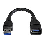 StarTech.com Câble d'extension USB-A 3.0 vers USB-A - M/F - 0.15 m - Noir