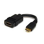 StarTech.com Adaptateur mini HDMI vers HDMI 1.4 4K 30Hz - F/M - Connecteurs plaqués or - 13 cm - Noir