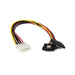 StarTech.com Câble adaptateur d'alimentation interne LP4 (4 broches) vers 2x SATA - M/F - 30 cm
