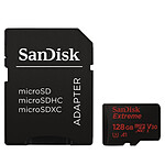 SanDisk Extreme microSDXC UHS-I U3 V30 128 Go + Adaptateur SD