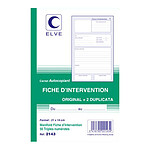 Elve Carnet Fiches d'intervention 50 tripli 