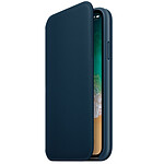 Apple Étui Folio en cuir Bleu cosmos Apple iPhone X