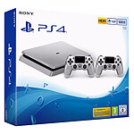 Sony PlayStation 4 Slim Argent (500 Go) + 2 DualShock - Reconditionné
