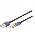 Goobay Câble Magnetic USB-A 2.0 / micro USB 2.0 Noir