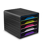 CEP Smoove 5-Drawer Filing Cabinet Black/Multicolour Sober