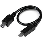 StarTech.com Câble OTG micro USB vers mini USB - M/M - 20 cm - Noir
