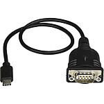 StarTech.com Câble Adaptateur USB-C vers DB9 (série RS232) 40 cm pour Scanners, Imprimantes - M/M - Noir