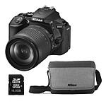 Nikon D5600 + AF-S DX NIKKOR 18-105mm ED VR + Fourre-tout + Carte SDHC 16 Go