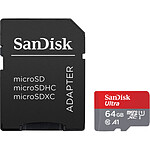 SanDisk Ultra microSD UHS-I U1 64 Go + Adaptateur SD