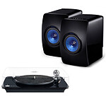 Elipson Omega 100 RIAA Noir + KEF LS50 Wireless Noir brillant / Bleu