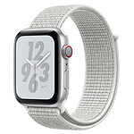 Apple Watch Nike+ Series 4 GPS + Cellular Aluminium Argent Boucle Sport Blanc 44 mm