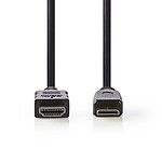 Nedis Mini HDMI macho / HDMI macho cable macho de alta velocidad con Ethernet Negro (2 metros)